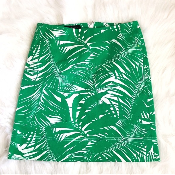 [Talbots] Green Palm Leaves Skirt - Picture 1 of 2